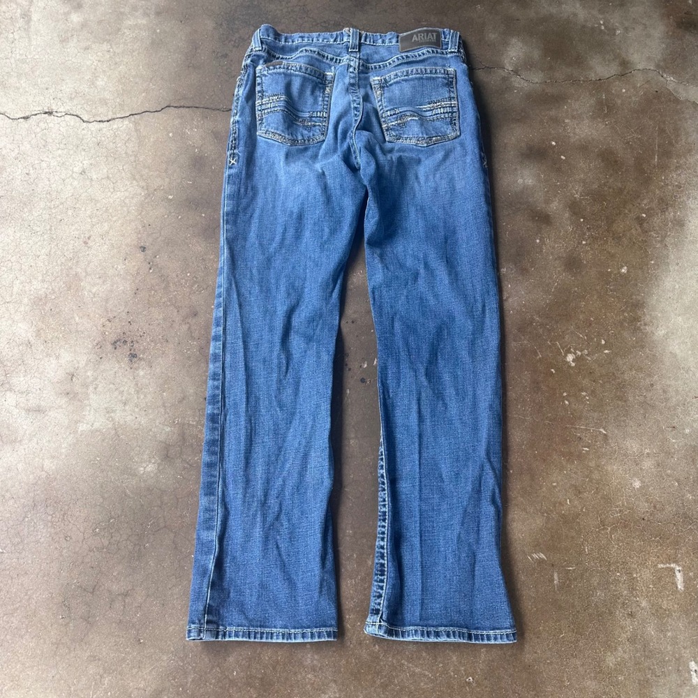 Ariat M4 Relaxed Boot Cut Jeans Mens 32/34 Blue Good Western Denim